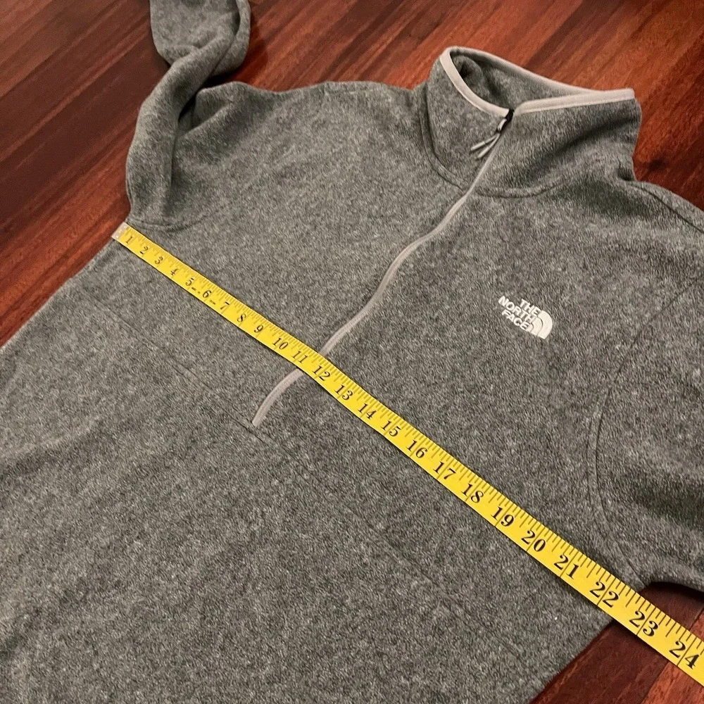 The North Face Jacket Men Large Gray 1/4 Zip Fleece Pullover Sweater Polartec